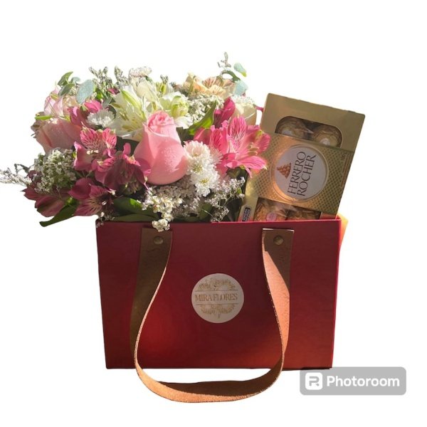 Box Bag Rosas Com Ferrero