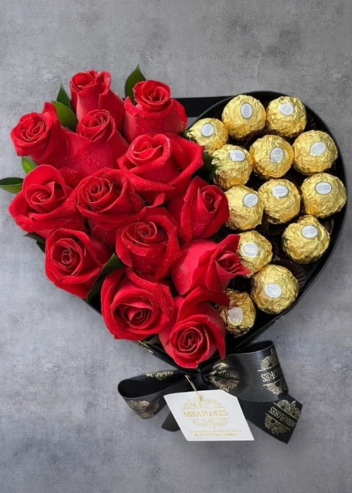 Coração Rosas e Bombons