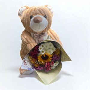 Urso Divo Grande e Flores