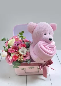 Box Maletinha Ursinho Com Mantinha MENINA