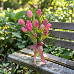 Taça de Tulipas Rosas