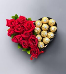 Coração De Flores e Chocolate